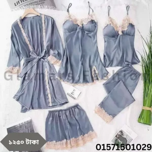 5 Part Premium Nighty ASH COLOR